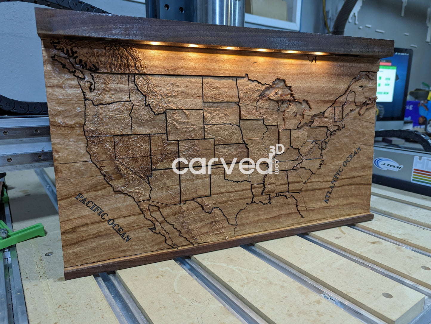 +USA | Staggered States | CNC Topographical 3D model High Quality HD STL