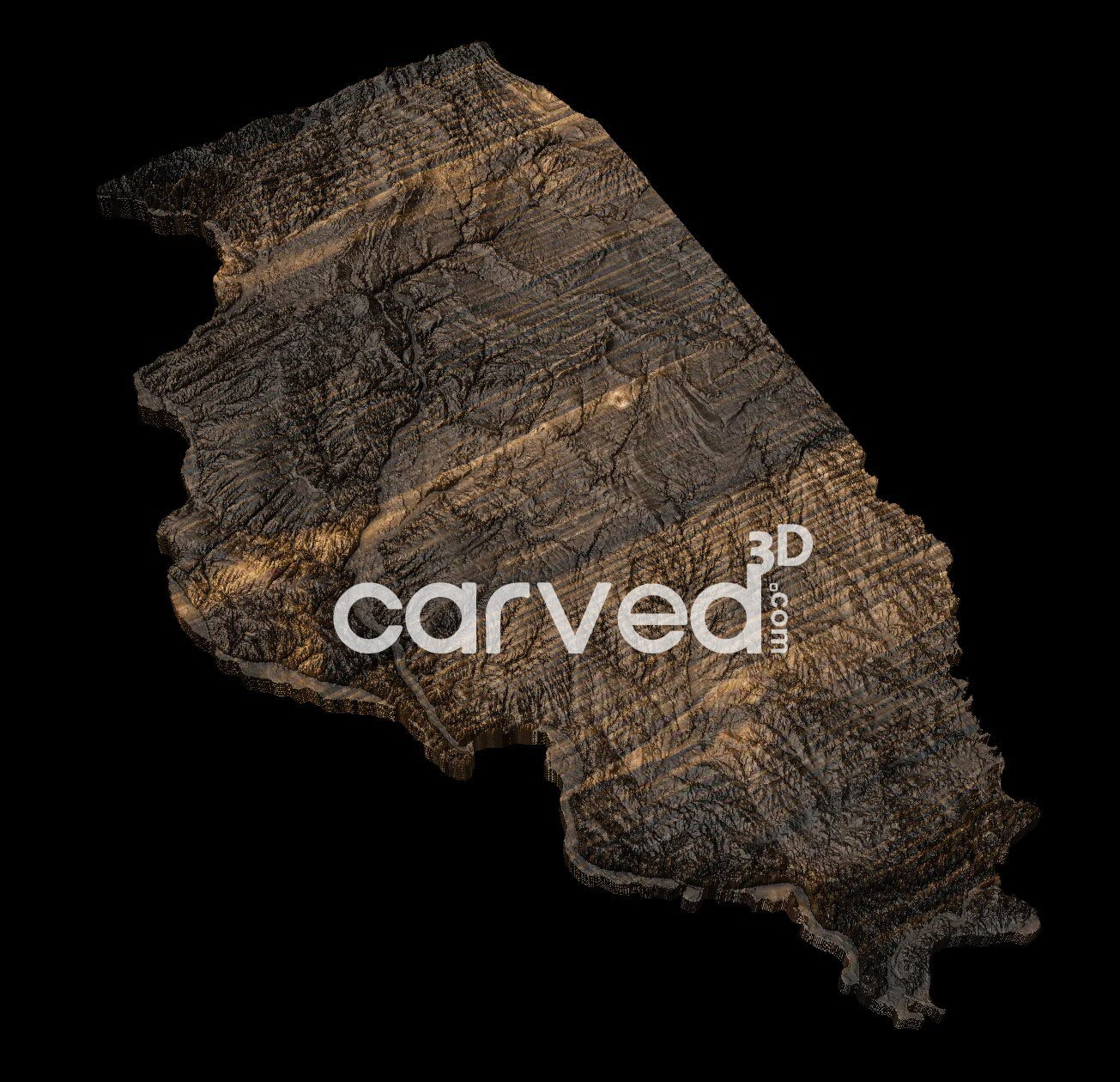 Illinois USA topographical 3D STL High Quality HD model
