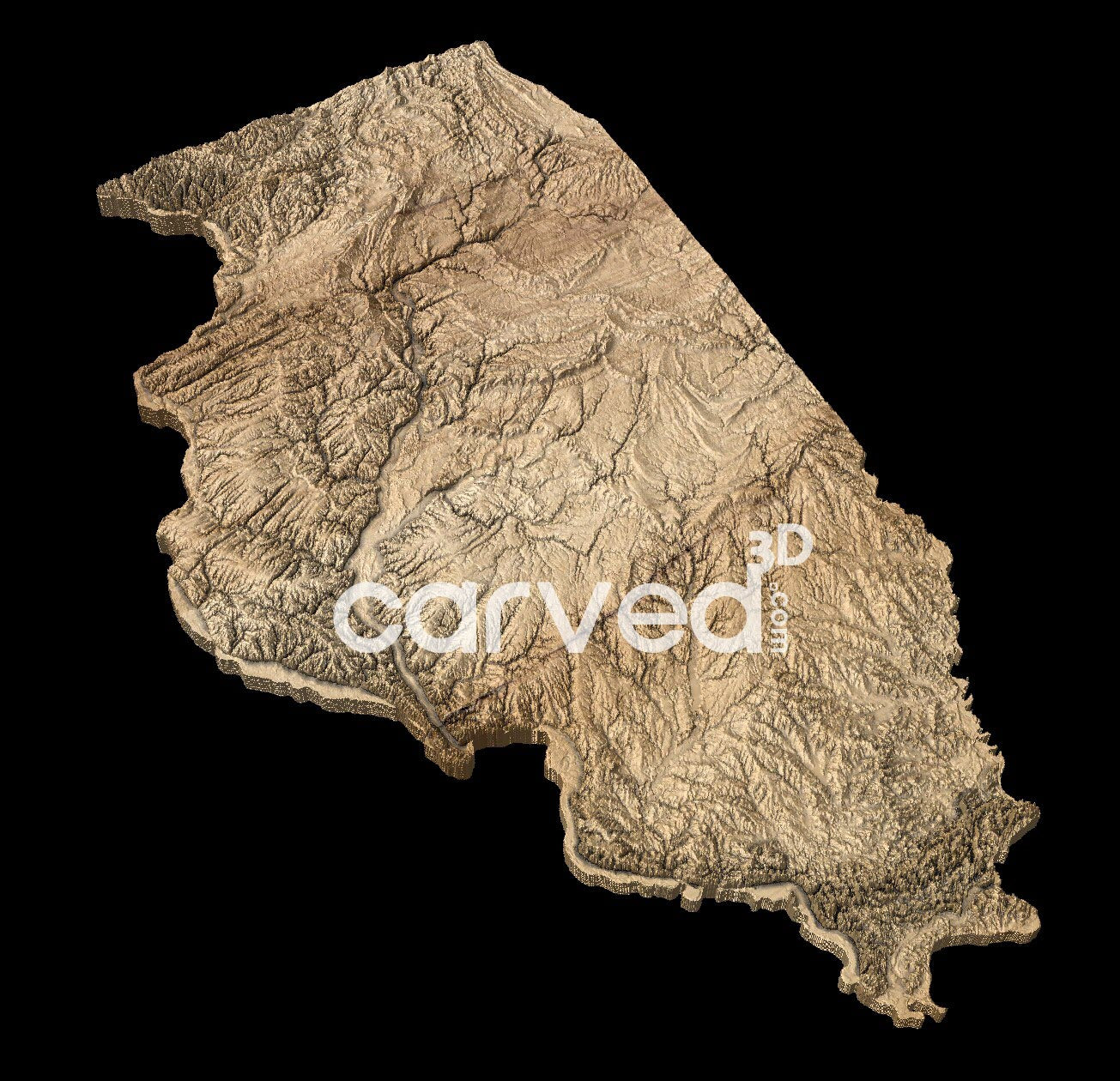 Illinois USA topographical 3D STL High Quality HD model
