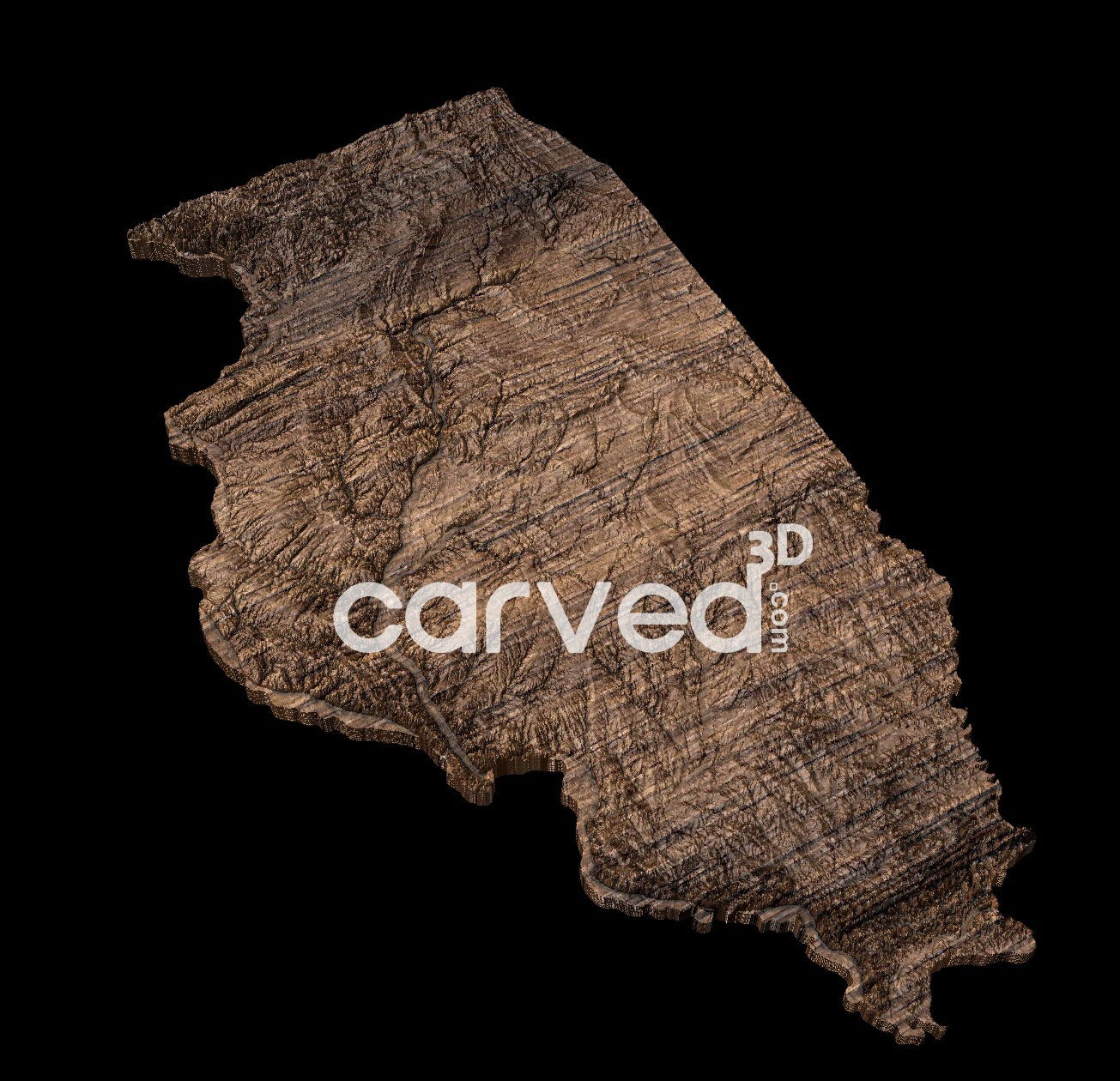 Illinois USA topographical 3D STL High Quality HD model