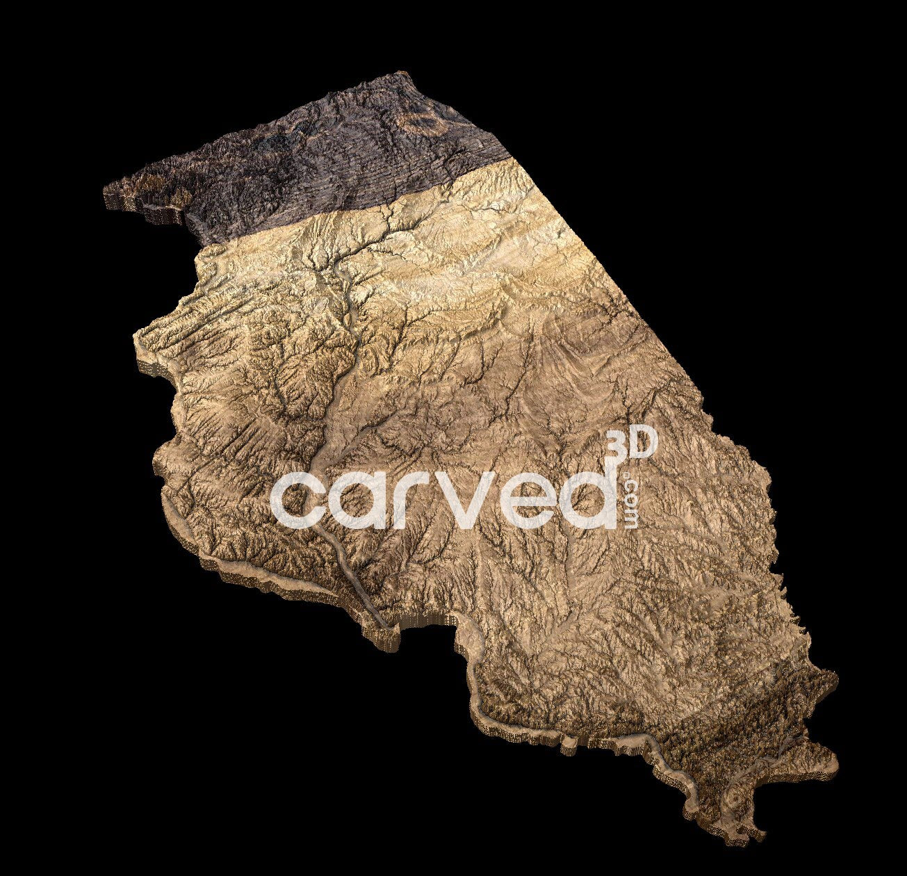 Illinois USA topographical 3D STL High Quality HD model