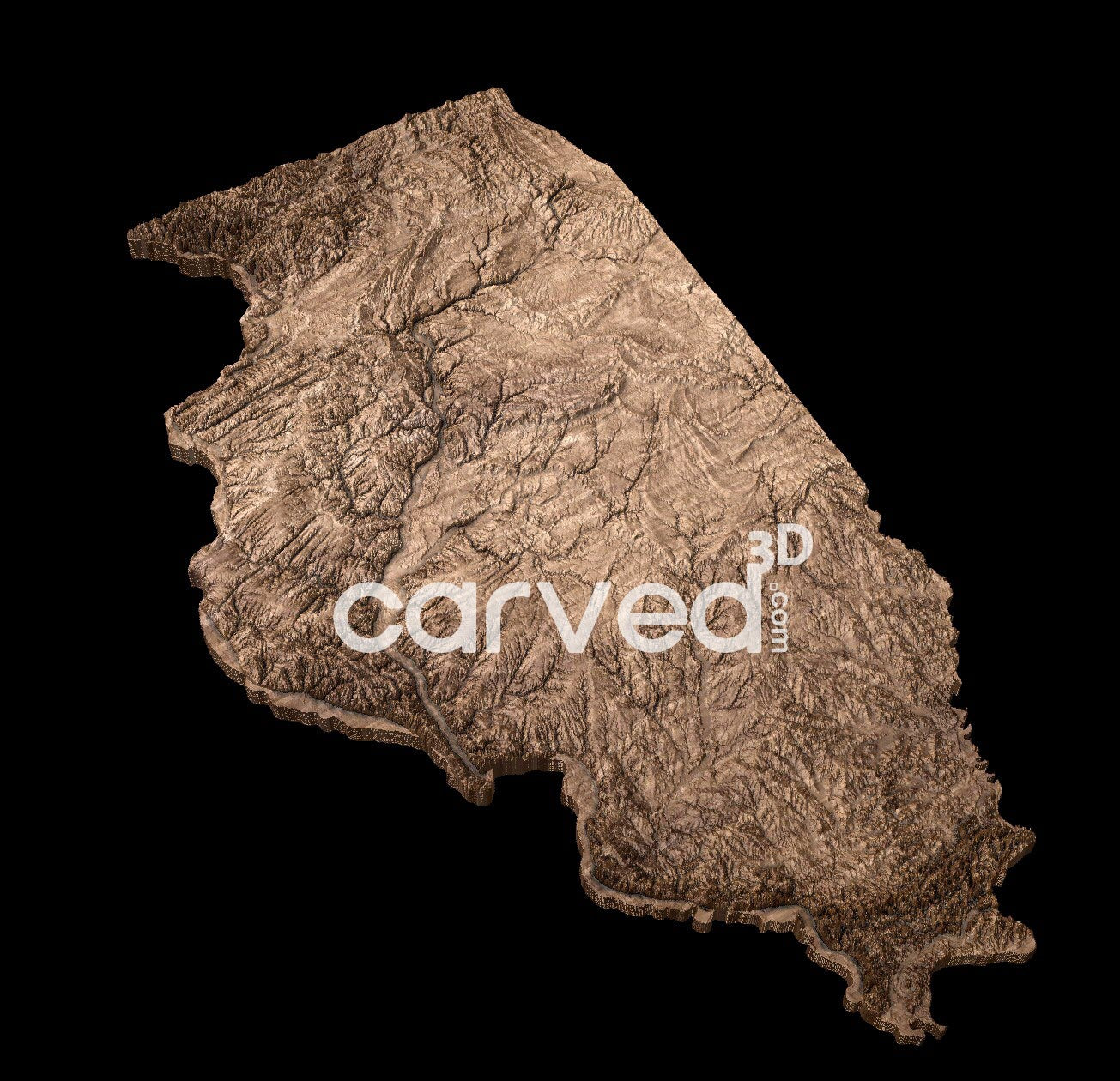 Illinois USA topographical 3D STL High Quality HD model