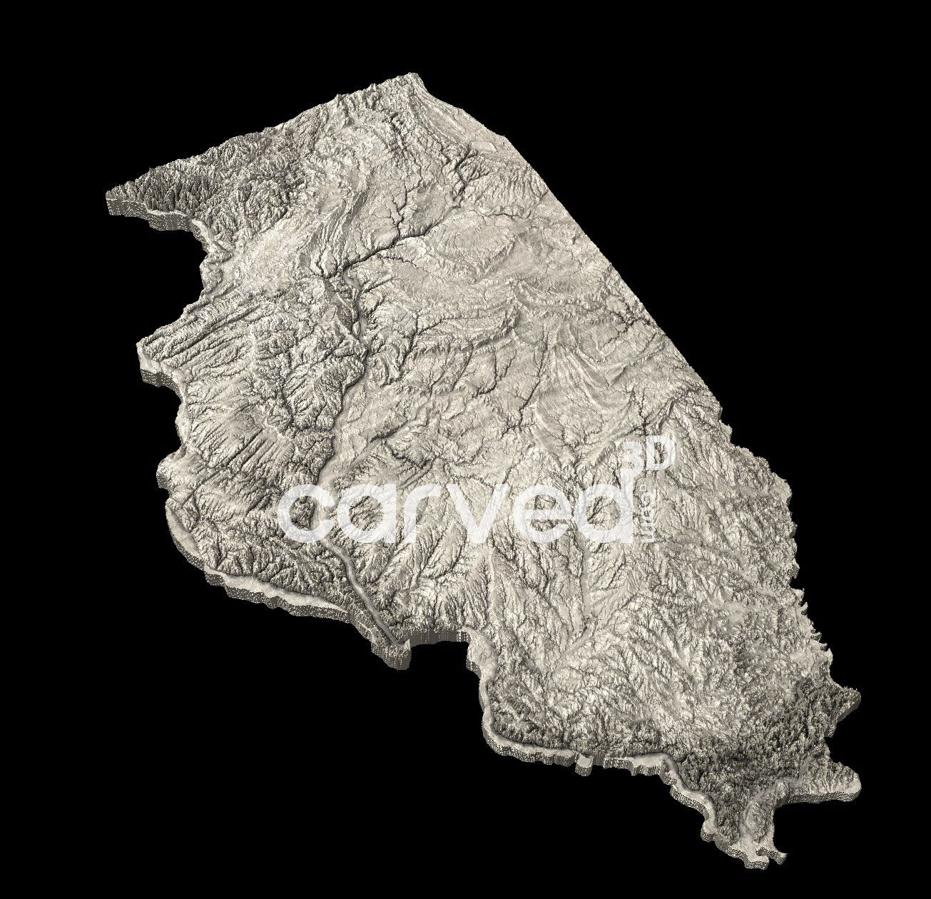 Illinois USA topographical 3D STL High Quality HD model