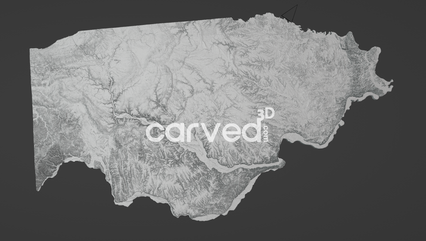 Illinois USA topographical 3D STL High Quality HD model