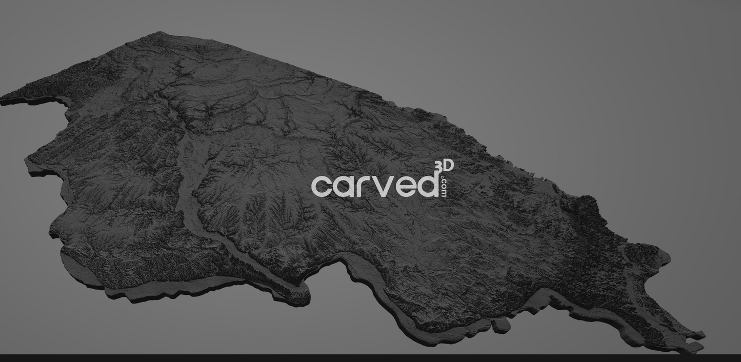 Illinois USA topographical 3D STL High Quality HD model