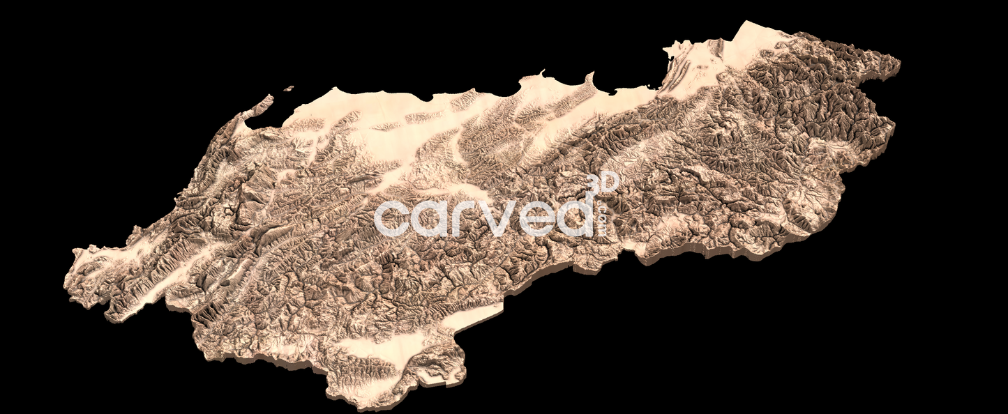 Albania | CNC Topographical 3D model High Quality HD STL