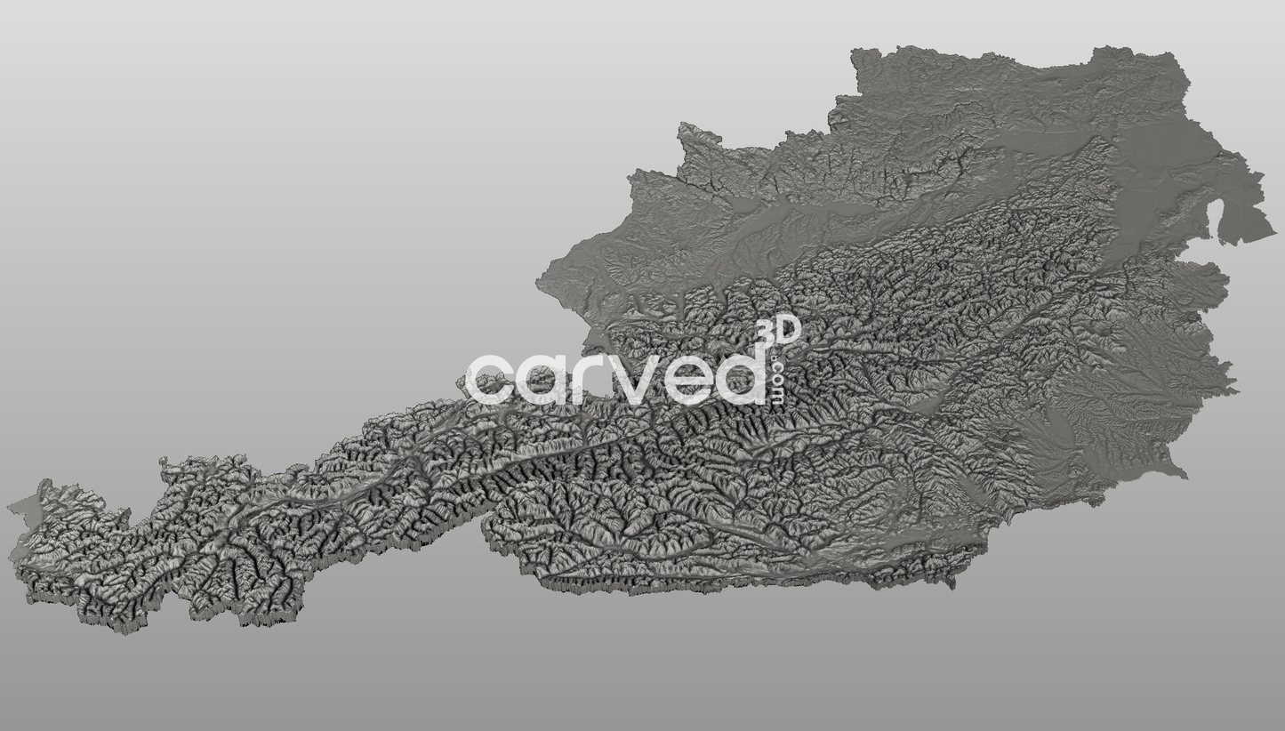 Austria | CNC Topographical 3D model High Quality HD STL