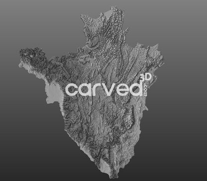 Burundi | CNC Topographical 3D model High Quality HD STL