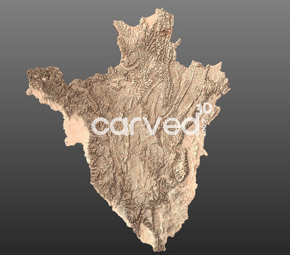 Burundi | CNC Topographical 3D model High Quality HD STL