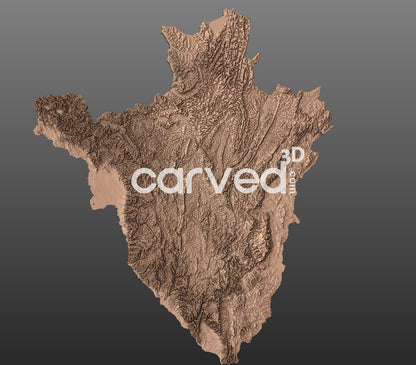 Burundi | CNC Topographical 3D model High Quality HD STL