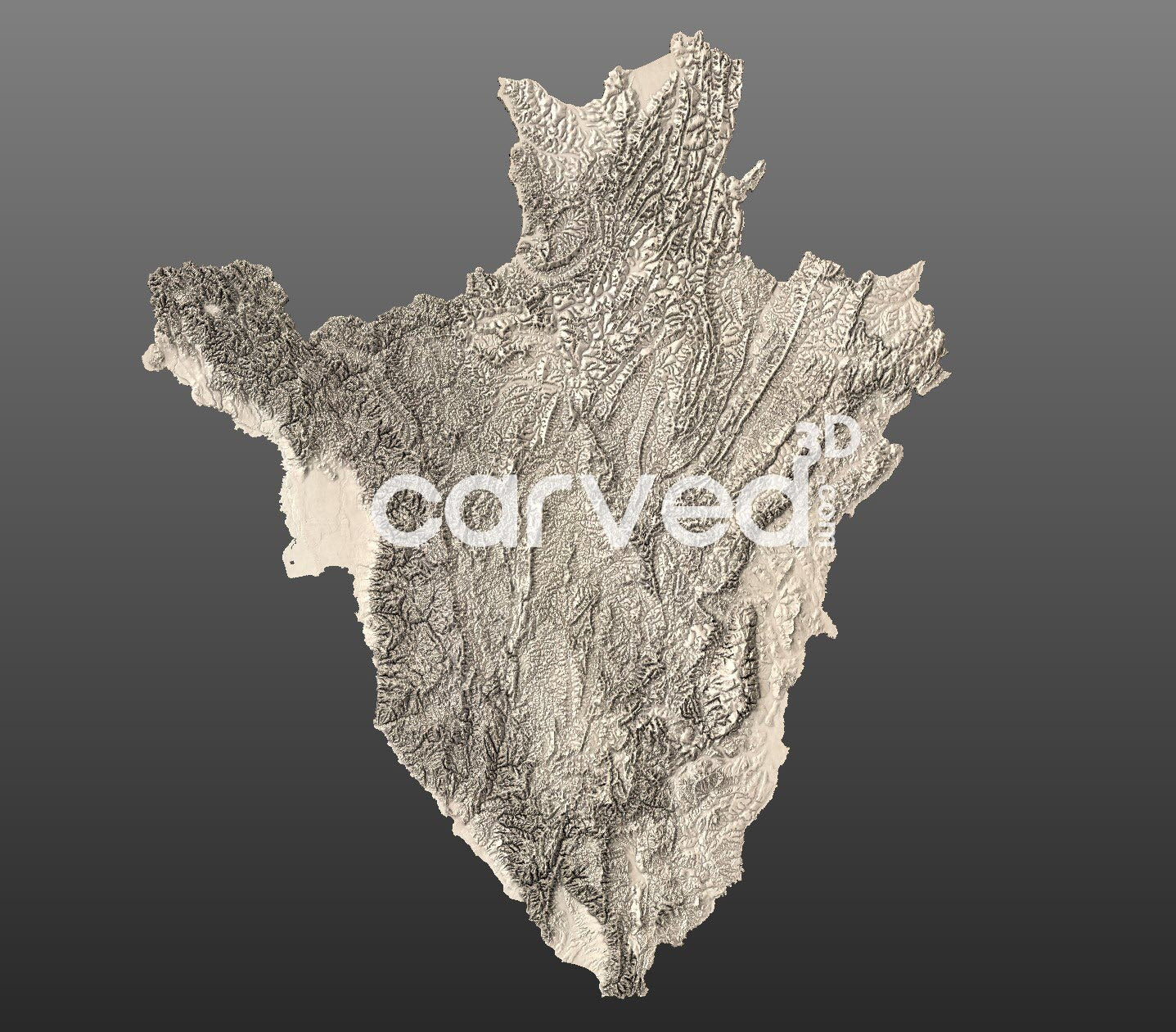 Burundi | CNC Topographical 3D model High Quality HD STL