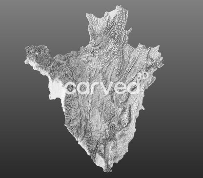 Burundi | CNC Topographical 3D model High Quality HD STL