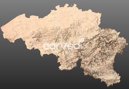 Belgium | CNC Topographical 3D model High Quality HD STL