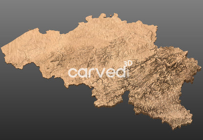 Belgium | CNC Topographical 3D model High Quality HD STL