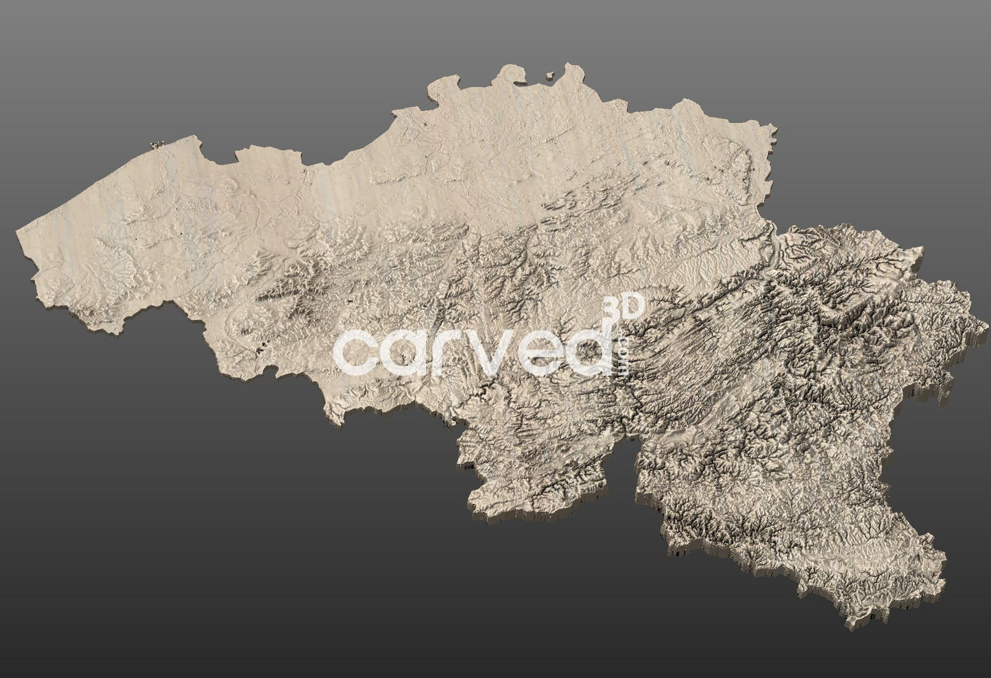 Belgium | CNC Topographical 3D model High Quality HD STL