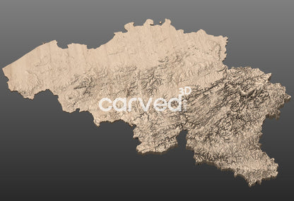 Belgium | CNC Topographical 3D model High Quality HD STL