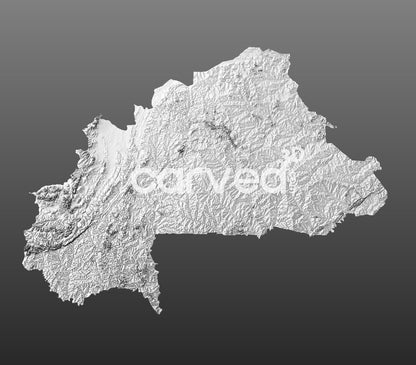 Burkina Faso | CNC Topographical 3D model High Quality HD STL