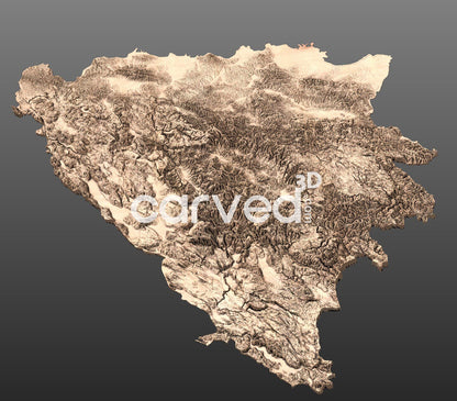 Bosnia and Herzegovina | CNC Topographical 3D model High Quality HD STL