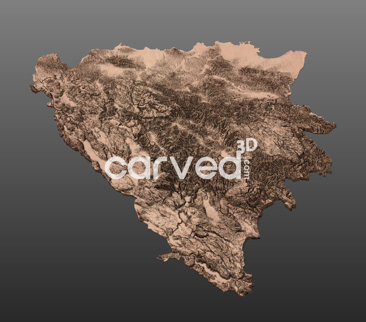 Bosnia and Herzegovina | CNC Topographical 3D model High Quality HD STL