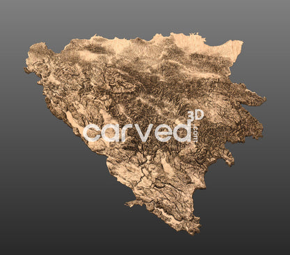 Bosnia and Herzegovina | CNC Topographical 3D model High Quality HD STL