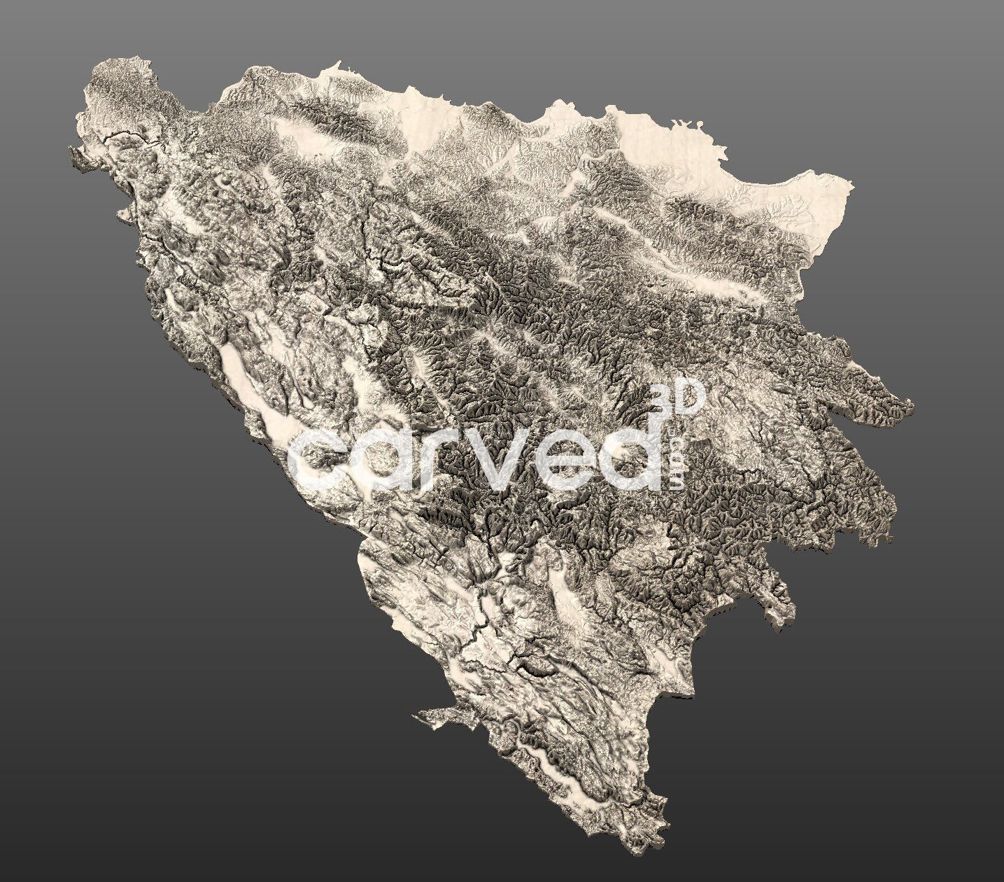 Bosnia and Herzegovina | CNC Topographical 3D model High Quality HD STL