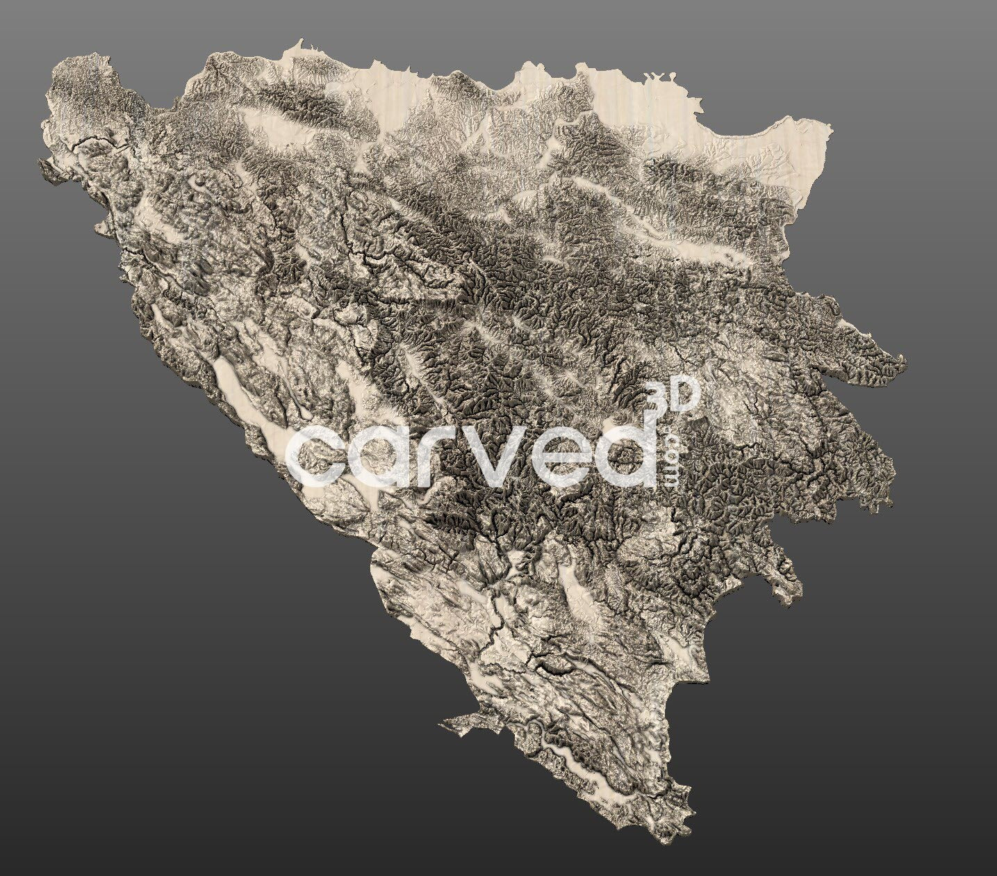 Bosnia and Herzegovina | CNC Topographical 3D model High Quality HD STL