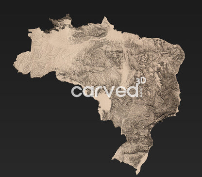 Brazil | CNC Topographical 3D model High Quality HD STL