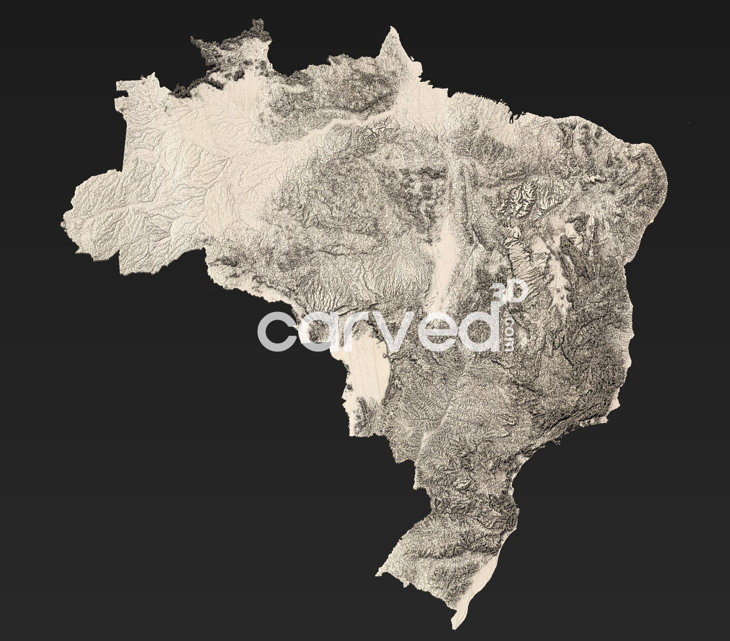 Brazil | CNC Topographical 3D model High Quality HD STL