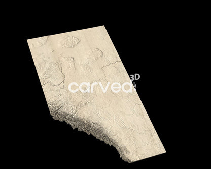 Alberta, CA | CNC Topographical 3D model High Quality HD STL