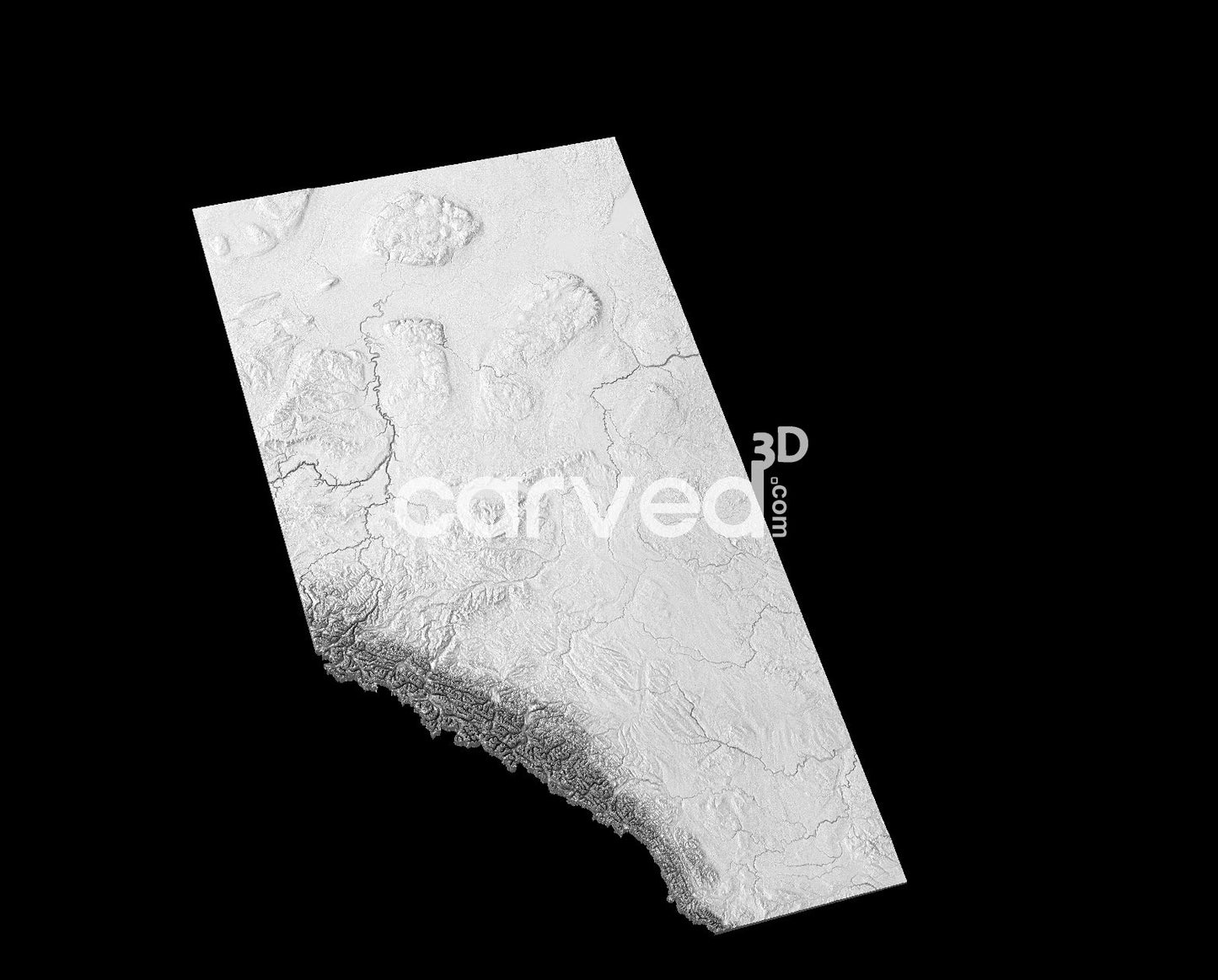 Alberta, CA | CNC Topographical 3D model High Quality HD STL