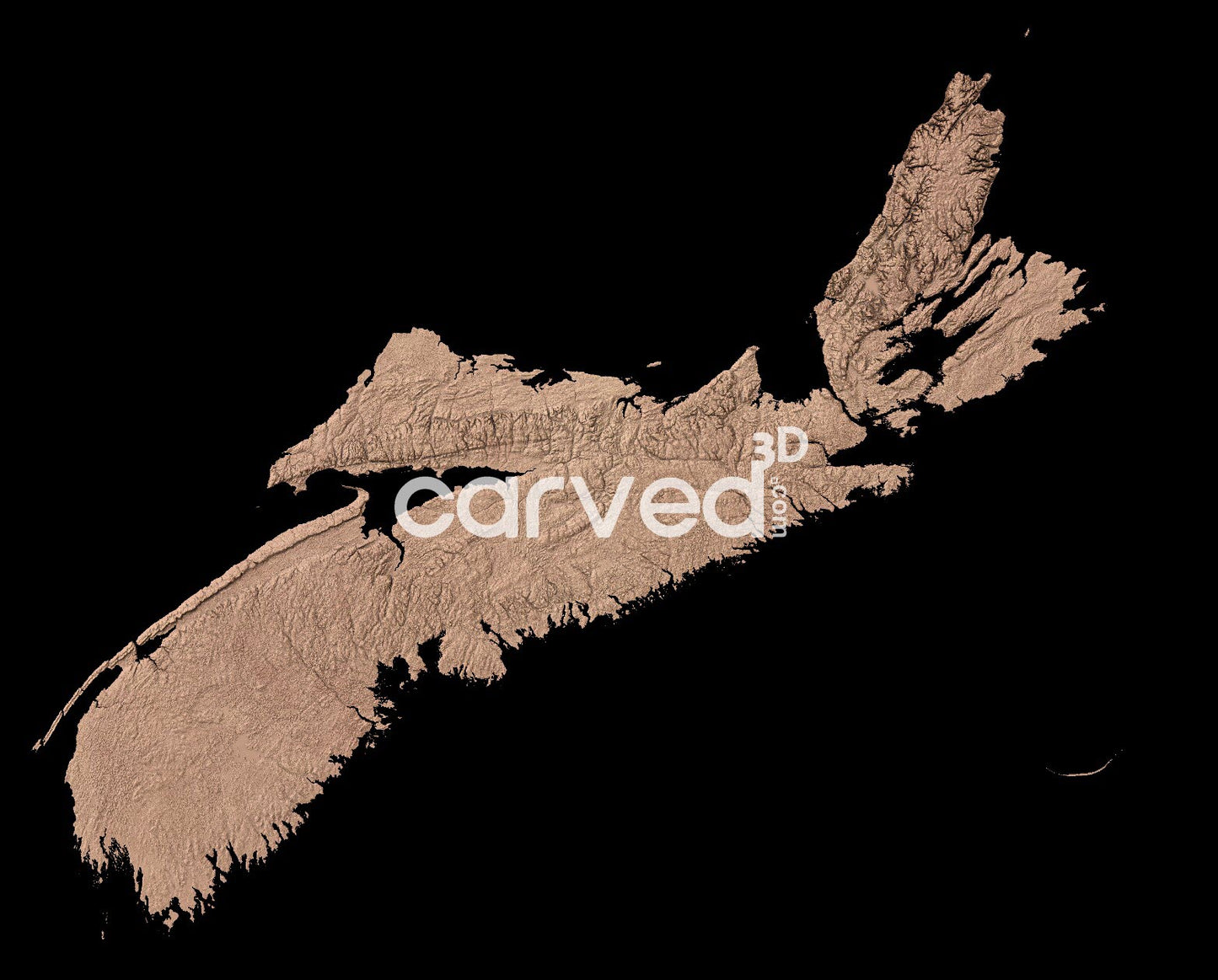 Nova Scotia topographical 3D STL High Quality HD model