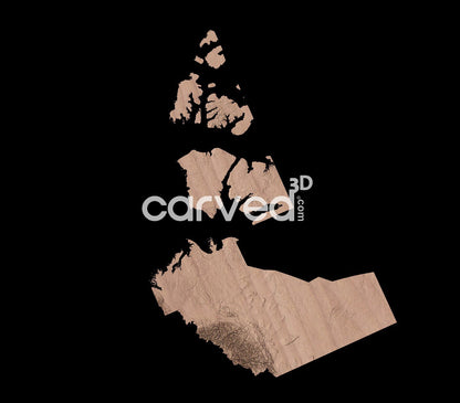 Northwest Territories | CNC topographical 3D STL High Quality HD model