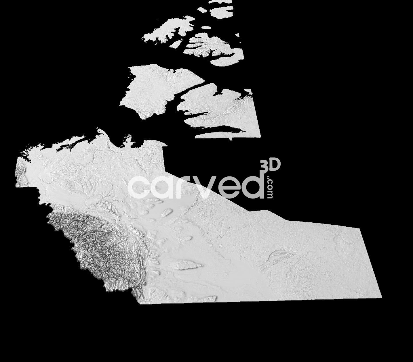 Northwest Territories | CNC topographical 3D STL High Quality HD model