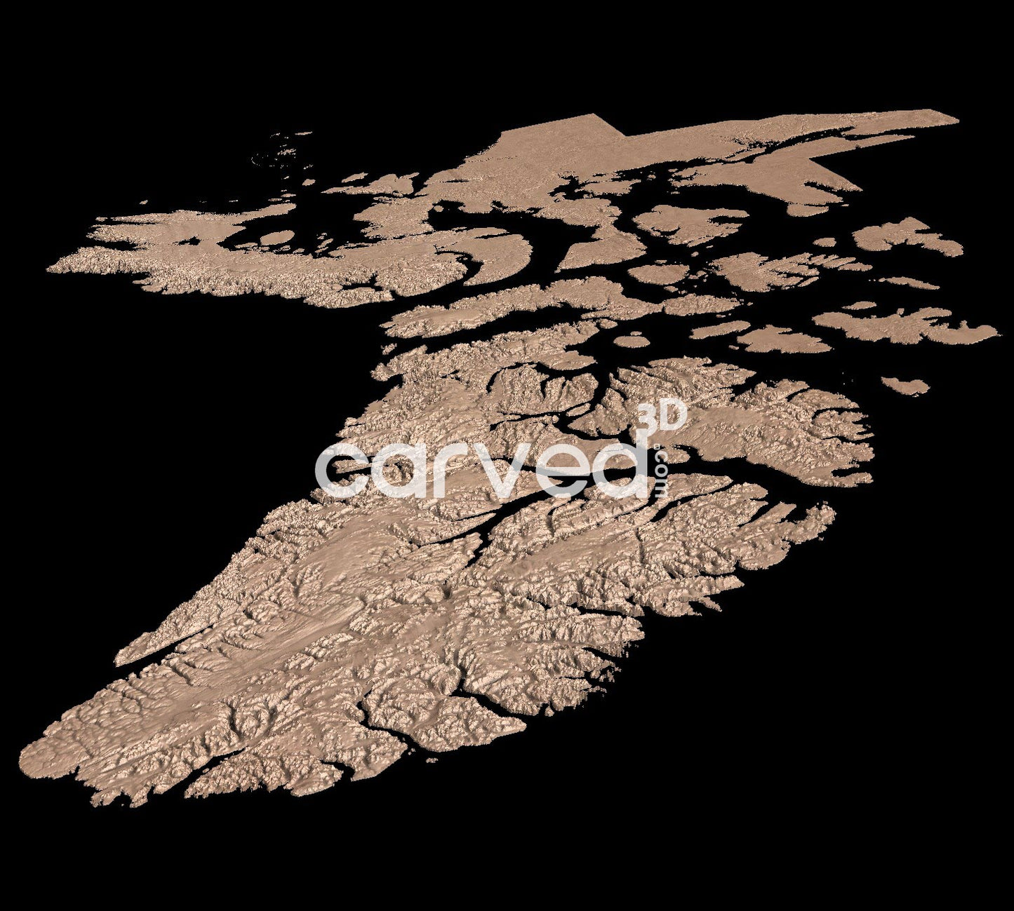 Nunavut topographical 3D STL High Quality HD model