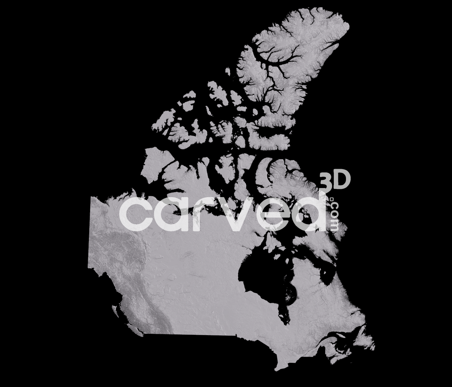 BC British Columbia, CA | CNC Topographical 3D model High Quality HD STL