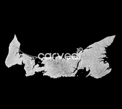 Prince Edward Island | CNC topographical 3D STL High Quality HD model