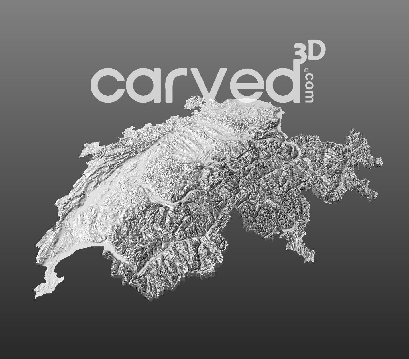 Switzerland | CNC 3D Map STL High Quality topographical HD model