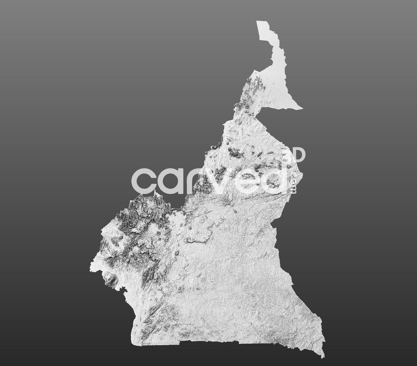 Cameroon | CNC Topographical 3D model High Quality HD STL