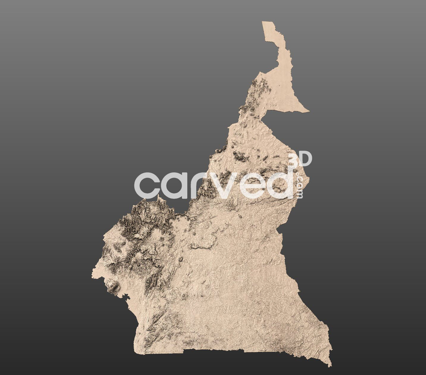 Cameroon | CNC Topographical 3D model High Quality HD STL