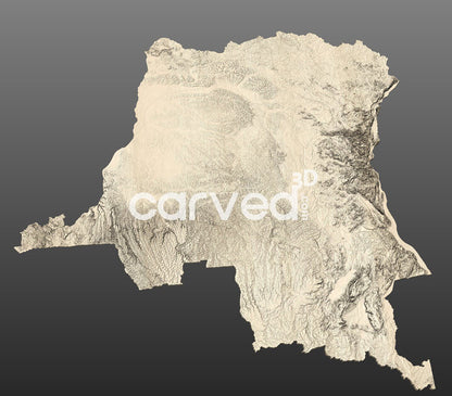 Democratic Republic of the Congo CNC topographical 3D STL High Quality HD model