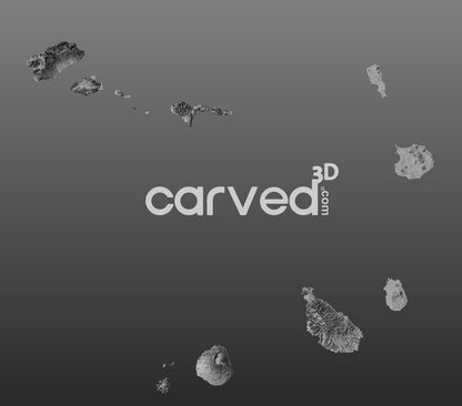 Cape Verde | CNC Topographical 3D model High Quality HD STL