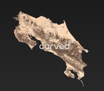 Costa Rica topographical 3D STL High Quality HD model