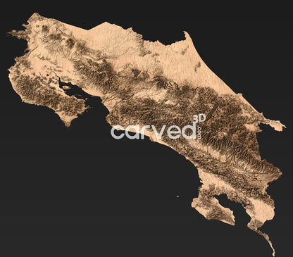 Costa Rica topographical 3D STL High Quality HD model