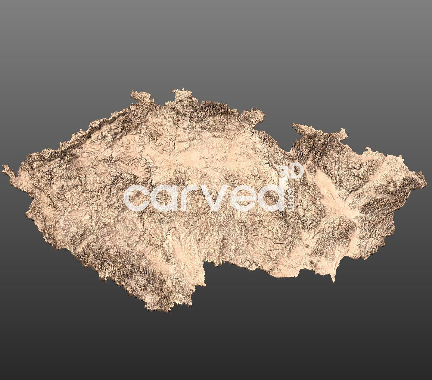 Czechia topographical 3D STL High Quality HD model