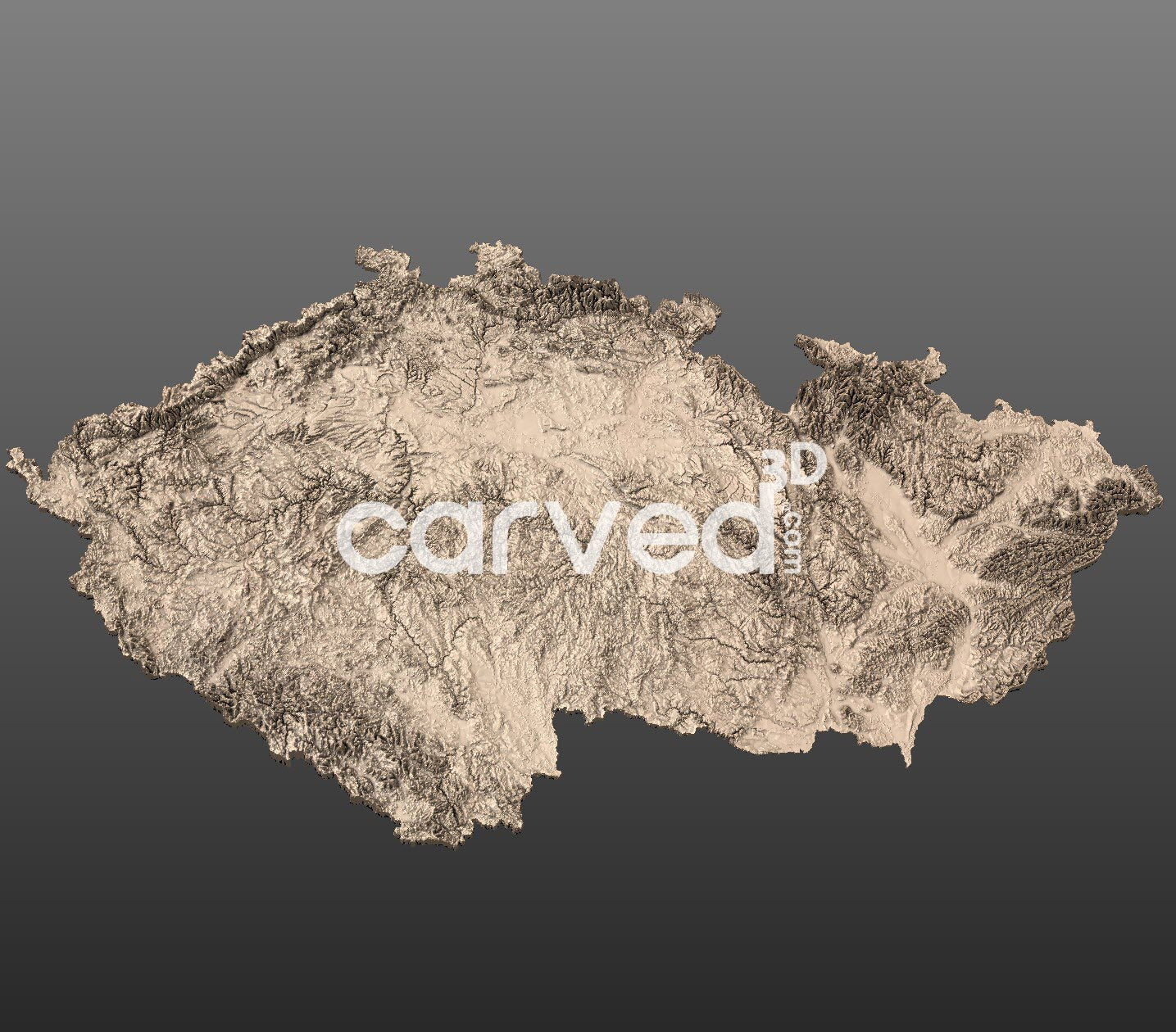 Czechia topographical 3D STL High Quality HD model