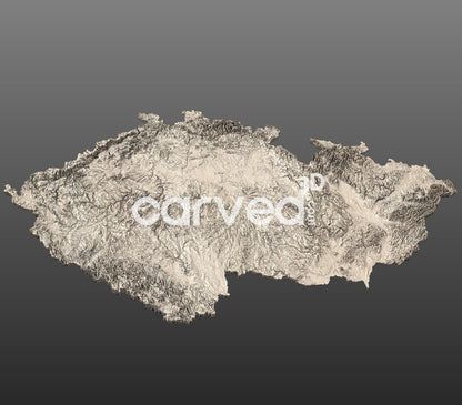 Czechia topographical 3D STL High Quality HD model