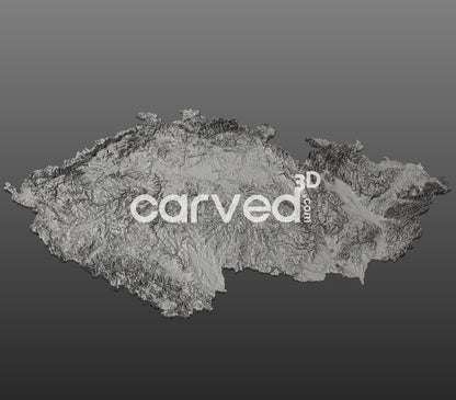 Czechia topographical 3D STL High Quality HD model