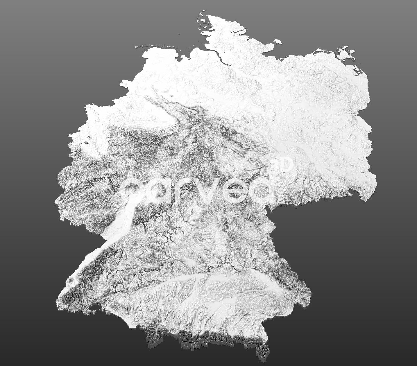 Germany topographical 3D STL High Quality HD model