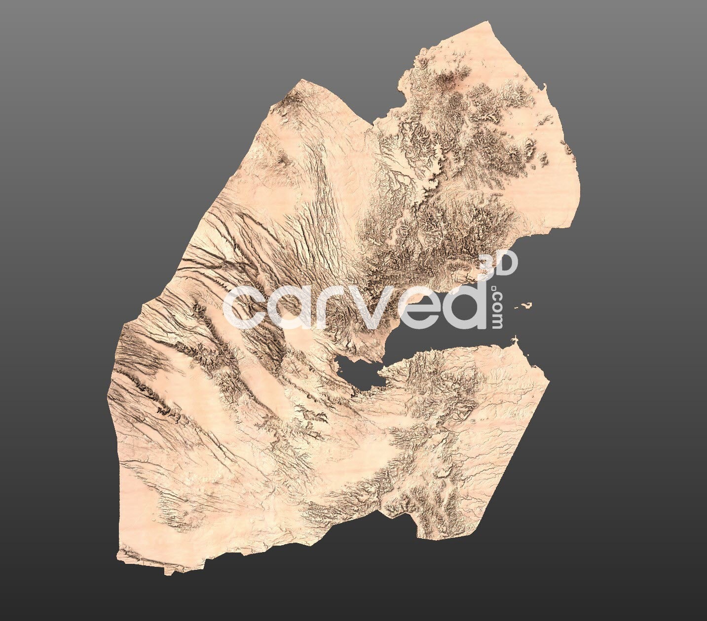 Djibouti topographical 3D STL High Quality HD model