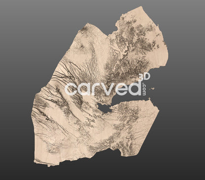 Djibouti topographical 3D STL High Quality HD model